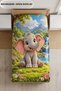 Cute Baby Elephant Patterned Single Children's Duvet Cover Set - with Sheets - 3