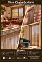 Ip Curtain Special Series Thin Chain Brown (100 Width 300 Length) with Cornice and Rustic Use - 3