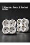 Wall Mounted 4-Outlet Socket Replicator Wireless Compact Design 2 Pieces -
