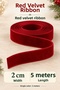 Red Velvet Ribbon 2 cm 5 Meters Christmas Gift Wrapping and Decoration