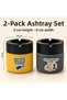 2-Piece Printed Glass Ashtray 9 cm Height × 8 cm Width - 3