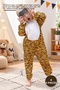 4 Pieces Children's Tiger Costume – Plush Lion Costume, Party and Halloween Outfit, Ages 4-5, 100 Cm, Yellow Brown, Plush Tiger Costume