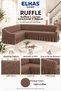 Bürümcük Fabric 7-Seater L Corner Sofa Cover with Skirt