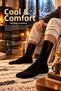 Women's and Men's Winter Thermal Towel Socks Set of 3 (Black) - 3