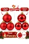 Set of 6 Silver Red Gold Mixed Christmas Tree Ornaments 5 cm – 3 Matte 3 Shiny Gold Color Pine Tree Ornament Balls Set Christmas Tree Ornament - 6