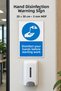 Hand Sanitization Warning Sign 20X30 cm – 3 mm Mdf Hygiene and Occupational Safety Sign - 2