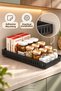 Black Adhesive Sliding Kitchen Shelf 21X42 cm Cabinet Organizer Rail Shelf - 8
