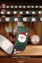New Year Santa Claus Patterned Wire Fabric Ribbon 5 Meters – Steel Wire 3D Embossed Effect Voluminous Bow and Tree Decoration Ribbon - 5