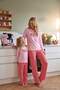 Pembe %100 Pamuklu Çizgili Mini Me / Anne Kız Örme Pijama Takımı THMAW27PT00243 - 2