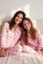 Pembe %100 Pamuklu Köpek Desenli Biyeli Mini Me / Anne Kız Örme Pijama Takımı THMAW27PT00240 - 4