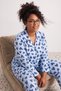 Light Blue 100% Cotton Heart & Leopard Pattern Shirt-Pants Knitted Pajamas Set Tbbaw26Ai00017