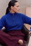 Navy Blue Trendyol Studio High Collar Zipper Soft Knitwear Sweater Twoaw27Kz00277 - 2