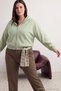 Mint Kapüşonlu Oversize Crop Boy Büyük Beden Sweatshirt TBBAW26AO00030 - 5
