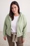 Mint Kapüşonlu Oversize Crop Boy Büyük Beden Sweatshirt TBBAW26AO00030 - 3