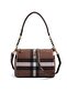 Dark Brown - Brown Plaid Women's Crossbody Bag Sp910 - 6