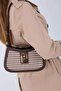 Coffee Yellow - Brown Plaid Line Square Women's Crossbody Bag Sp1132 - 2