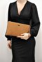 Suede Tan - Suede Tan Quilted V Women's Portfolio and Clutch Handbag Sp1034 - 2