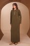 Women's Polo Collar Button Detailed Ribbed Long Knitwear Dress 8515 - 6