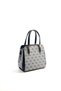 Gray - Navy Blue Monogram Women's Handbag Sp1136 - 5