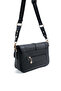 Black - Women's Crossbody Bag with Black Logo Sp1182 - 4