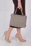 Beige - Beige Leather Women's Handbag Sp1237 - 6