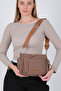 Brown - Tan Satin Women's Crossbody Bag Sp1229 - 4