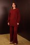 Women's Crew Neck Sleeves with Tie-Dye Lace-Up Design, 2-Piece Knitwear Hijab Set 8405