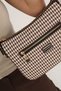 Coffee Yellow - Brown Plaid Line Square Women's Crossbody Bag Sp818 - 2