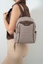 Coffee Yellow - Brown Plaid Line Square Women's Backpack Sp906 - 2
