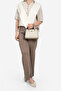 Sand - Sand Beige Crow's Feet Plaid Women's Handbag Sp1281 - 5