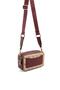 Dark Beige - Claret Red Monogram Women's Crossbody Bag Sp1078 - 4