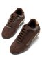 Women's Brown Suede Decorated Lace-Up Comfortable Sole Casual Sneaker Sports Shoes