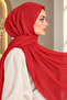 Crepe Chiffon Shawl Red – Lightweight, Comfortable, Stylish Non-Slip Shawl for Everyday and Special Occasion Outfits