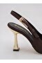 Women's Open Back Special Design Heels with Side Buckle Pointed Toe Stylish Women's Brown - 6