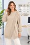 Tunic Women's Sweatshirt with Cross Zipper Detail in Combed Cotton Fabric