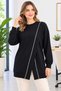 Cross Zipper Detailed Comfortable Tunic Black 10771 - 3