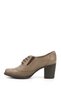 Women's Mink Antique Laced Medium Thick Heeled Genuine Leather Oxford Shoes - 5