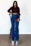Navy Blue Wide Leg Effective Zippered Super High Waist Jeans Loose Jeans (New Season)Jean