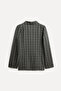 Women's Gray Plaid Double-Breasted Blazer Jacket - 2