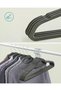 10Pcs Velvet Clothes Hanger,Stylish and High-Quality Non-Slip Surface Hanger Set 360 Degree Rotating Metal Hook Gray