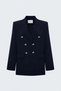 Buttoned Classic Jacket - Navy Blue - 3