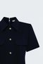 Short Sleeve Mini Dress - Navy Blue - 4