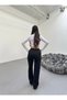 Sorane Women's Black and White Two-Piece Winter Wide-Leg Sweatpants - 7