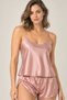 Women's Satin Shorts Pajama Set - Strappy and Comfortable Loungewear Set - 4