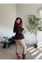 Brown Double Belted Short Trench Coat - 5