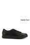 Women's Black Lace-Up Thermo Sole Genuine Leather Sneakers