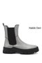 Women's Gray Rubber Sole Genuine Leather Chelsea Boots