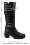 Women's Black Zippered Thick Heeled Genuine Leather Boots - 3