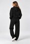 Black Baggy Tracksuit Set Hooded Cardigan Unisex Winter 3 Thread 100% Cotton - 2