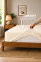 Premium Jersey Cream Fitted 100% Cotton Combed Single/Double Elastic Bed Sheet - 4